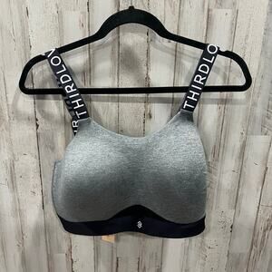 New! Thirdlove Gray Black Kinetic Sports Bra High Impact Womens Size 34G